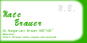 mate brauer business card